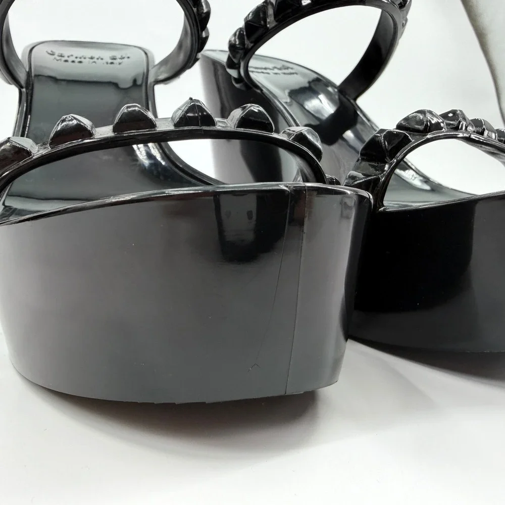 Carmen Sol Tonino Jelly Platform Wedge Sandal in Black Size 8 Vacation Resort - Picture 10 of 12